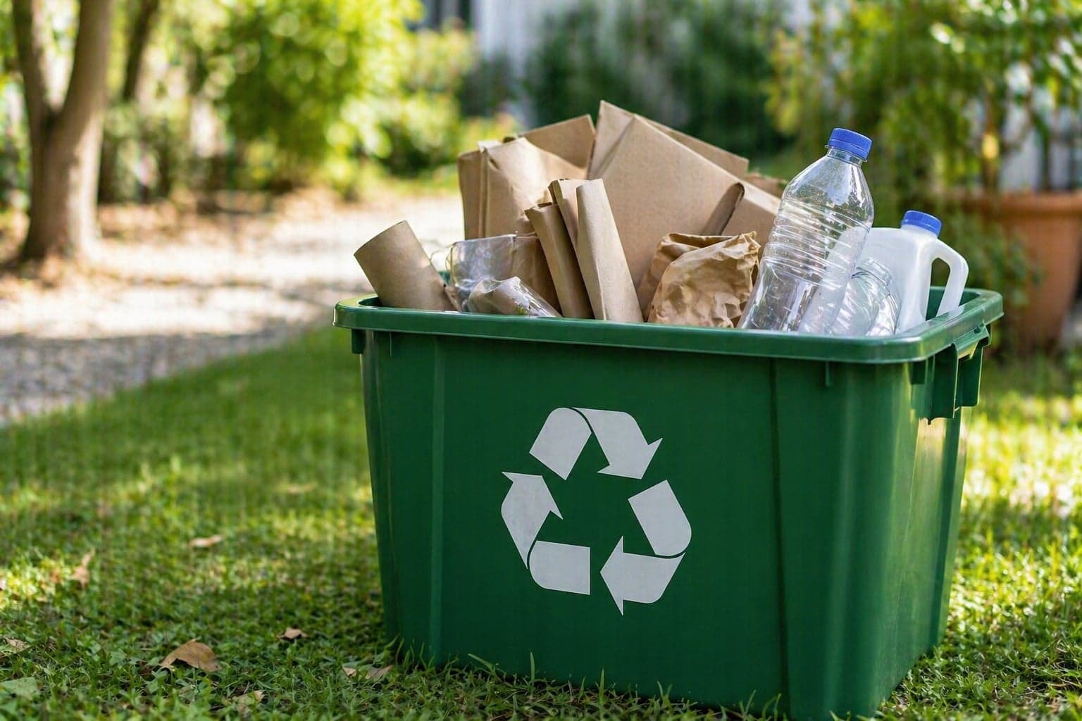 Zielony pojemnik na odpady opakowaniowe z papierem i plastikiem - BDO obowiązek rejestracji
